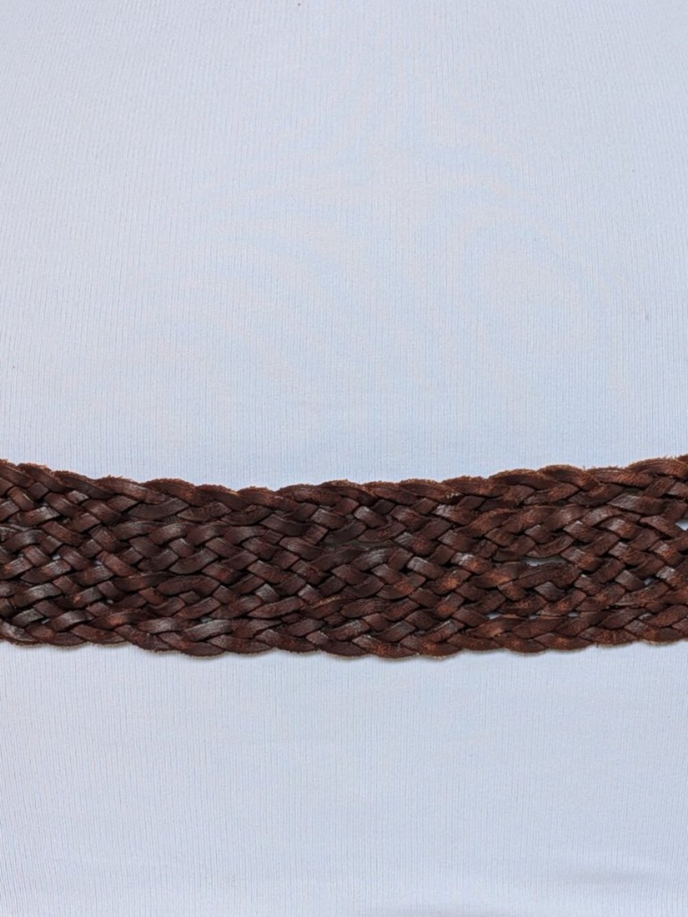 American Eagle Womens Brown Leather Wide Woven Braided Belt Size S/M S to M - Picture 4 of 4